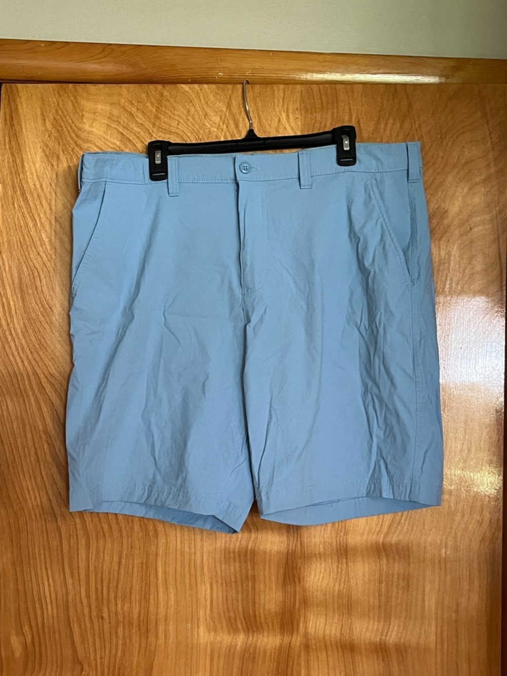 Eddie Bauer Light Blue Flat-Front Men's Shorts